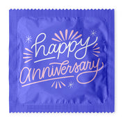 Happy Anniversary Blue Condoms: 6-Pack - A1014