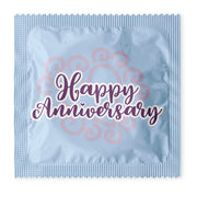 Happy Anniversary Pale Blue Condoms: 6-Pack - A1015