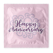 Happy Anniversary Pink Condoms: 6-Pack - A1016