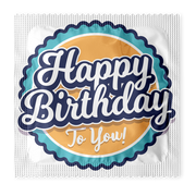 Happy Birthday Condoms: 6-Pack - Round Text Design (HB1004)