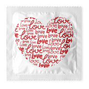 Love Heart Word Shape Condoms: 6-Pack - V1020
